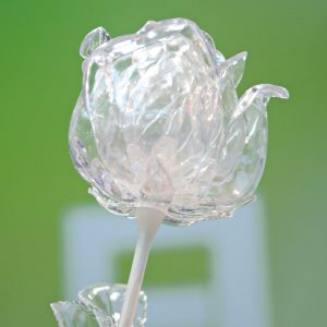 EUROPALMS Kristallrose, Kunstblume, transparent, 81cm 12x
