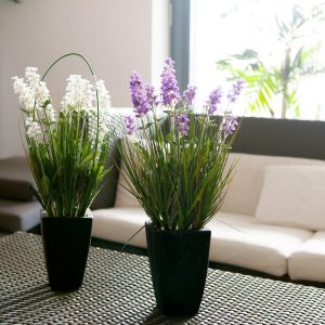 EUROPALMS Lavendel, Kunstpflanze, lila, im Dekotopf, 45cm