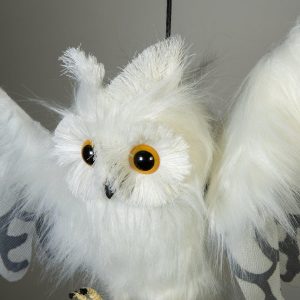 EUROPALMS Halloween Schnee-Eule, animiert, 80cm