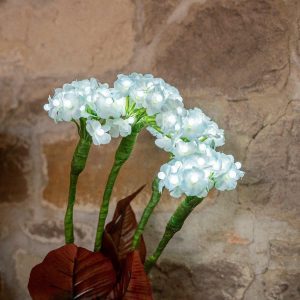 EUROPALMS Hortensie, weiß mit Blüten, 100 LEDs