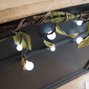 EUROPALMS Torfmyrte-Ranke, mit LEDs, weiß, 180cm