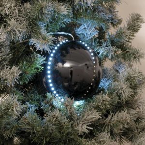 EUROPALMS LED Snowball 8cm, schwarz 5x