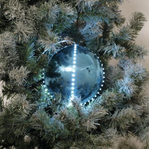 EUROPALMS LED Snowball 15cm, eisblau