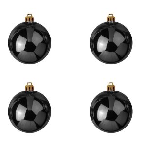 EUROPALMS Dekokugel 10cm, schwarz 4x
