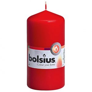 BOLSIUS Stumpenkerze 12x5,8cm rot