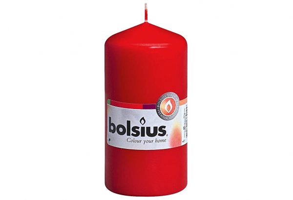 BOLSIUS Stumpenkerze 12x5,8cm rot