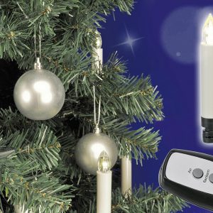 HI LED Baumkerze kabellos je 20 Kerzen und Clips, Fernbedienung
