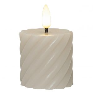 STAR TRADING LED-Echtwachs-Kerze 'Flamme Swirl Votive' 2er Set inkl. 1x CR2032 Batterie
