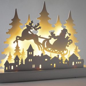 F-H-S Silhouette 'Santa mit Schlitten' 12 LED