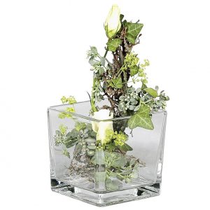 Sandra Rich Vase Würfel Glas 14x14x14cm klar