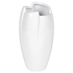 Vase Keramik 8x8x17cm weiß glasiert