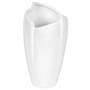 Vase Keramik 11x11x23cm weiß glasiert