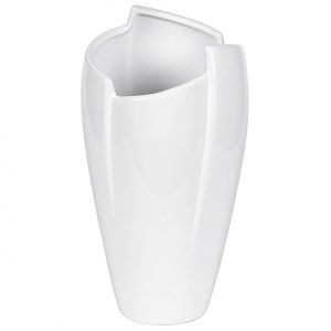 Vase Keramik 13,5x13,5x27cm weiß glasiert