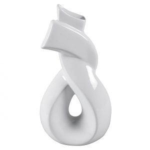 Vase weiß glasiert H32cm