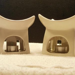 2 Duftlampen Asia aus Keramik, 10 cm