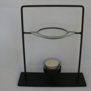 Schwarze moderne Metall-Duftlampe, 22 cm