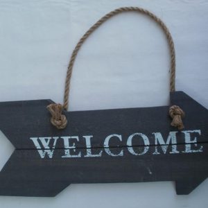 Türschild Welcome, Länge 38 cm