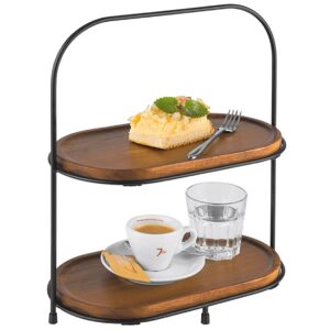 APS Etagere 2-stufig 5-teilig 1 Gestell, 2 Metallkörbe, 2 Holzbretter