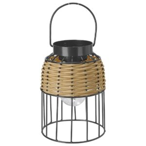 Solar Laterne Metall/Rattan 20xø14,5cm