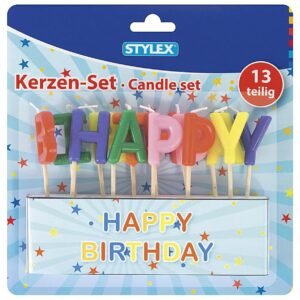 Kerzen Happy Birthday 13 tlg. 13-teilig