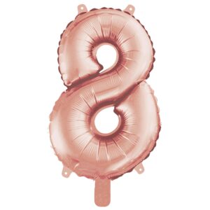 Folienballons Ziffer '8' mit Röhrchen zum Aufpusten