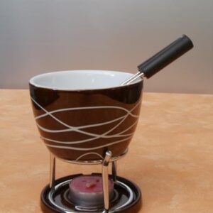 Fondue-Set Streifen aus Keramik