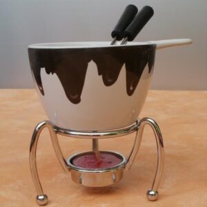Fondue-Set mit Schoko-Dekor