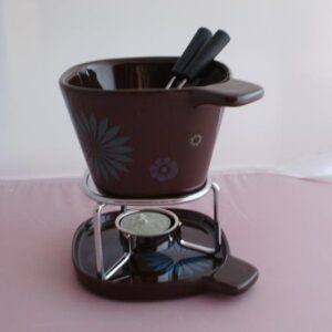 Fondue-Becher-Set flower aus Keramik